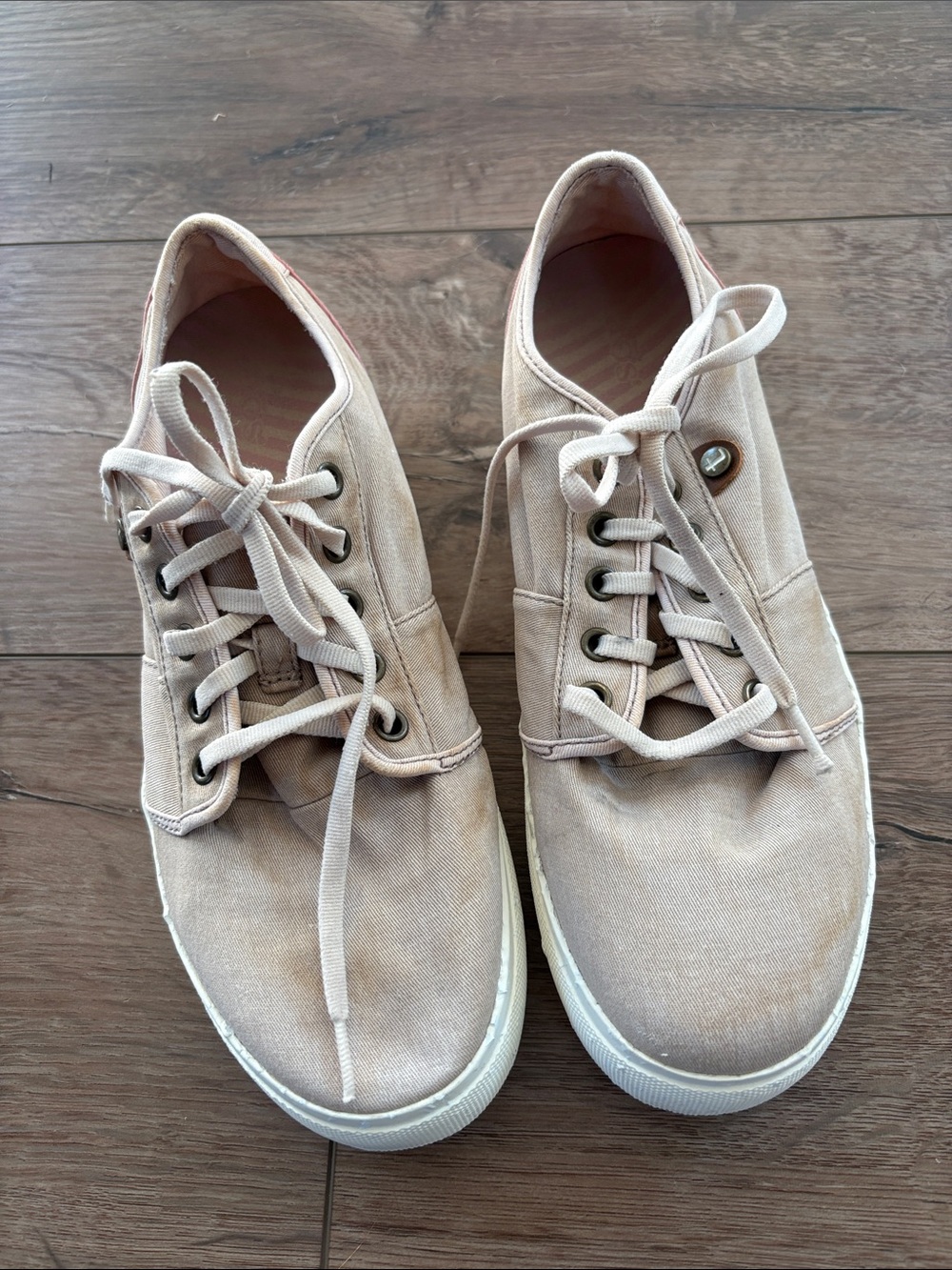 Taos Footwear Women's Low-Top Canvas Sneakers in Beige Blush Täōs Tennis Shoe